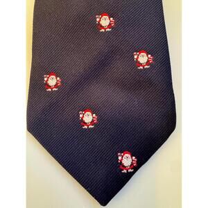 Mayers Park Avenue Navy Blue Santa Claus Patterned Tie